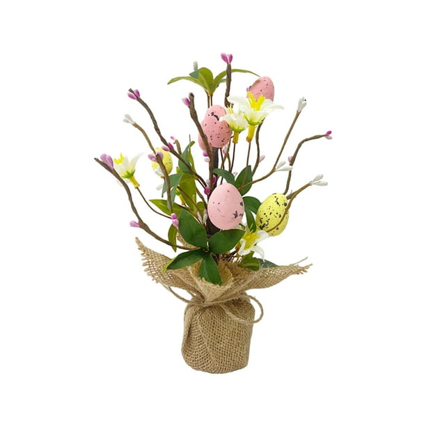 Decoraciones de Pascua Árbol de huevos de Pascua Regalos de Pascua Mini decoración de huevos de Pascua Decorativo Estilo C