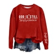 thumbnail image 2 of FRSASU Womens Casual Crewneck Letter Printed Sweatshirts Long Sleeve Cute Tops Loose Fitting Pullovers Red, 2 of 3