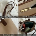thumbnail image 3 of Nuevo bolso de mano retro de moda para estudiantes universitarios, bolso de un solo hombro, bolso de PU de gran capacidad para ocio, marrón, 3 of 6