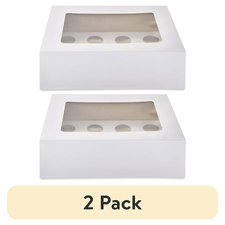 (2 pack) 10.25 x 13.25 x 4 White Cake Boxes with Windows 2 Count by Way To Celebrate (2 pack) 10.25 x 13.25 x 4 White Cake Boxes with Windows 2 Count by Way To Celebrate