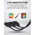 thumbnail image 3 of Cable divisor ARGB UpHere 1 a 3, 5 V, 3 pines, RGB direccionable (paquete de 2), 3 of 7
