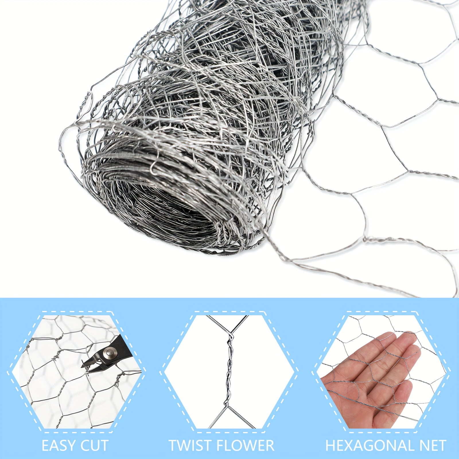 1 Pack, Premium Heavy-Duty Chicken Wire Netting - 13.7 In X 315 In Garden Fence for Poultry, Rabbits, and Pets - Durable 1 Inch Mesh Poultry Netting Fence for Animal Barrier, Crafts