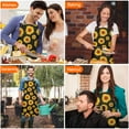 thumbnail image 4 of Black Sunflower Pattern Apron-Garden Aprons for Women with Pockets-Cotton Linen Waterproof Kitchen Cooking Gardening Aprons Adjustable for Kitchen,Cooking,BBQ and Salon 33x27 Inch, 4 of 7