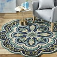 thumbnail image 4 of Ox Bay Emily 4' Round Green Floral Medallion Indoor Area Rug, 4 of 5