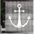 thumbnail image 3 of Ambesonne Anchor Shower Curtain, Grunge Style Marine Pattern, 69"Wx84"L, Taupe Dust and Grey, 3 of 4