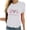 White, variant on Fesfesfes Women Shirts Women's Fashion Casual Round Neck Printed Short Sleeved T-shirt Top Womens T Shirts M(US:6)