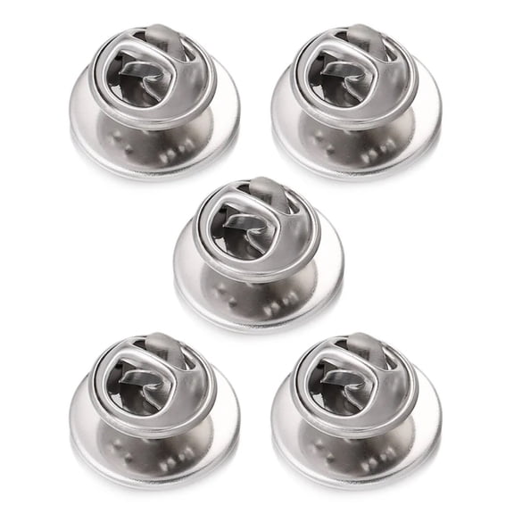Pack Of 5 Stainless Steel Pin Backs for Badge Making Butterfly Tie Tacks Brooch Base Jewelry Making Accessories