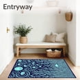 thumbnail image 3 of ODIKA 6'x9' Machine Washable Non-Slip Area Rug, Elegant Marine Sanctuary Underwater Bathroom Accessory Kit High Traffic Rug with Pad, Blue, 706126, 3 of 8