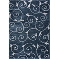thumbnail image 1 of Ladole Rugs Shaggy Rabat Abstract Pattern Sustainable Spirals Style Indoor Area Rug Carpet in Blue White 5'3" x 7'6", 1 of 4