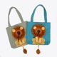 thumbnail image 5 of Cat Dog Small Pet Canvas Tote Bag - Lion Shaped Pet Carrier Handbag For Outdoors - Blue, 5 of 5