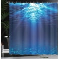 thumbnail image 4 of Ambesonne Ocean Shower Curtain, Sandy Seabed Sea Scene, 69"Wx70"L, Navy Blue Aqua, 4 of 5