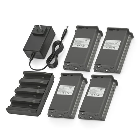 4-Port Fast Charging Station and 4 Pack Battery Replacement TACTACAM Reveal Lithium Cartridge Charger fit for Ultra X Pro 3.0 Gen 2.0 & 3.0 Cellular Trail Camera Include 12V 5A Wall Charger