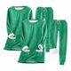 thumbnail image 2 of Puntoco Conjunto De 2 Piezas De top De Manga Larga Cálido De Terciopelo Grueso Con Bolsillo Y Cuello Redondo De Color Sólido Para Mujer Verde S, 2 of 3