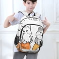 thumbnail image 6 of FORMRS Unisex School Backpack 17" Student Travel Bag with Laptop Compartment, Gray Cute Cat, 6 of 7