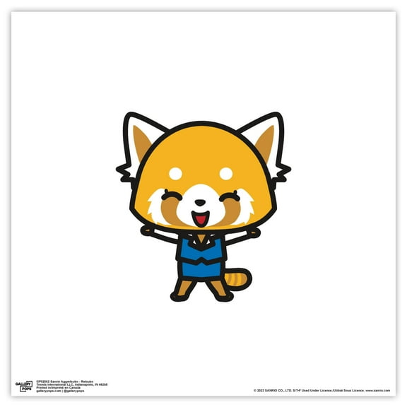 Gallery Pops Sanrio Aggretsuko - Retsuko Wall Art, Unframed Version, 12" x 12"
