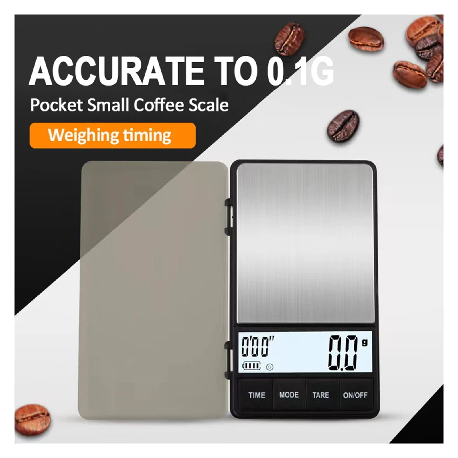 LCD Digital Timing Coffee Scale, 1Kg/0.1g Pocket Small Household Electronic Gram Scale, Jewelry Multifunctional Weighing Scale ,Smart Design