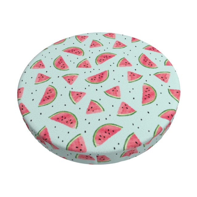 Disketp Watermelon Funda Redonda para Taburete, Funda de Cojín para Silla de Bar Suave y Elástica-13 inch