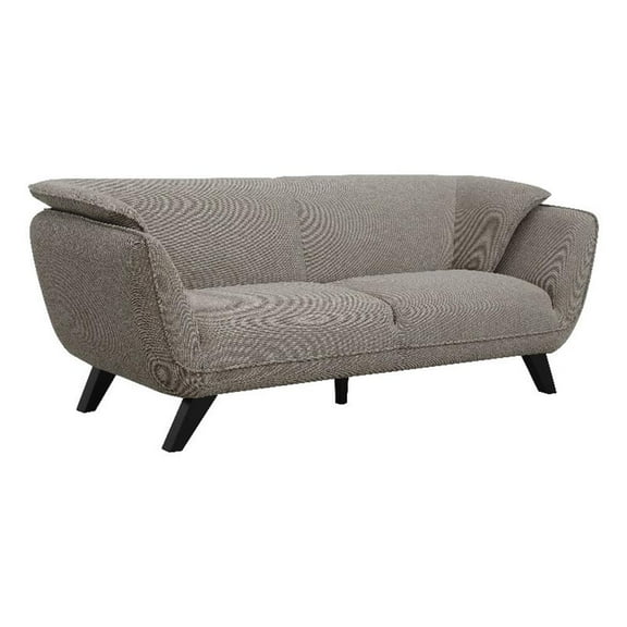 Pemberly Row Upholstered Fabric Sofa with Wood Frame in Brown