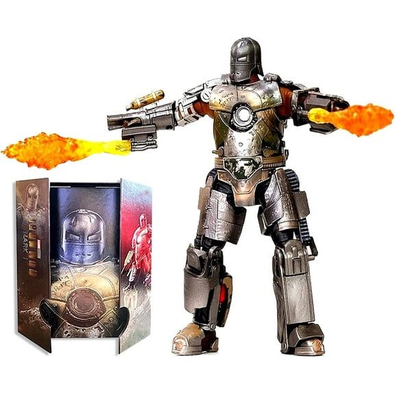 OVONNI 7 Inch Ironman MK1 Action Figure,Exquisite Painting Collectible Figure with Lots of Accessories (1/10 Scale)