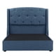 thumbnail image 1 of Box Base Cama Matrimonial + Cabecera Zefyr Azul, 1 of 8
