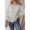 thumbnail image 4 of Women's Gray Solid Fleece Lined Drop Shoulder Terry Sweatshirt - [ZhiHiMeRi] | (US 20-22)2XL, 4 of 6