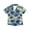 Blue Tropical Palm Tree, variant on Lemon Hawaiian Shirt Kids Boys Lightweight Cuban Collar Shirt Breathable Short Sleeve Top Comfortable Children Summer Outfits