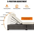 thumbnail image 5 of EastVita Elegant Wicker Sun Lounger Outdoor Chaise Lounge Set, 2 Pieces with Adjustable Backrests For Sunbathing White, 5 of 7