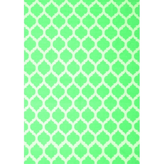 Ahgly Company Indoor Rectangle Trellis Green Modern Area Rugs, 8' x 10'