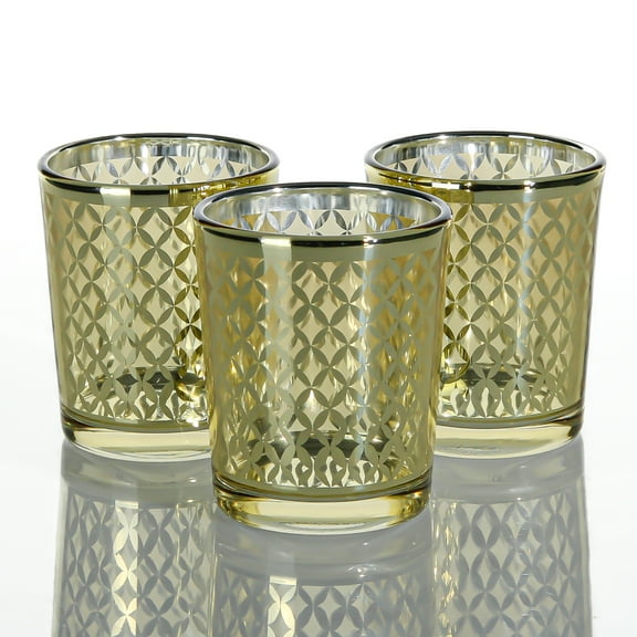 Richland Metallic Gold Lattice Votive Candle Holder Small Set of 72