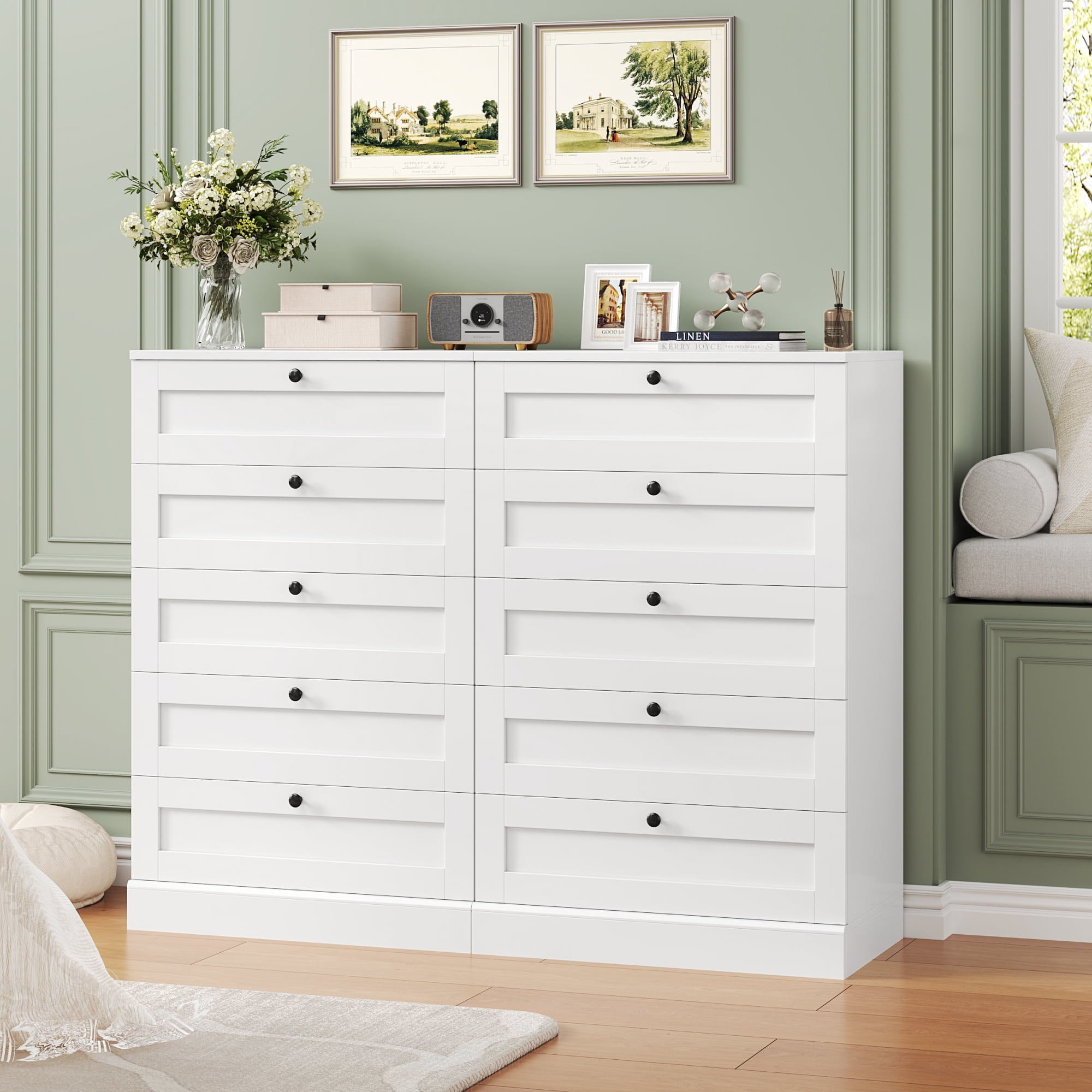 huge white dresser Felicity 6-Drawer with LED Mirror High Gloss Bedroom S Decor Plus Furniture Create a Comfortable Life 37.4"W White Dresser for Bedroom,