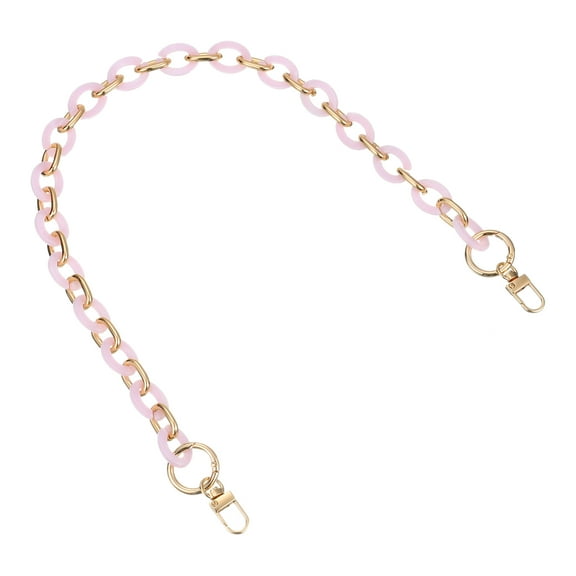 1Pack 24 Inch Acrylic Purse Chain Handle Purse with Buckles (Pink Gold)