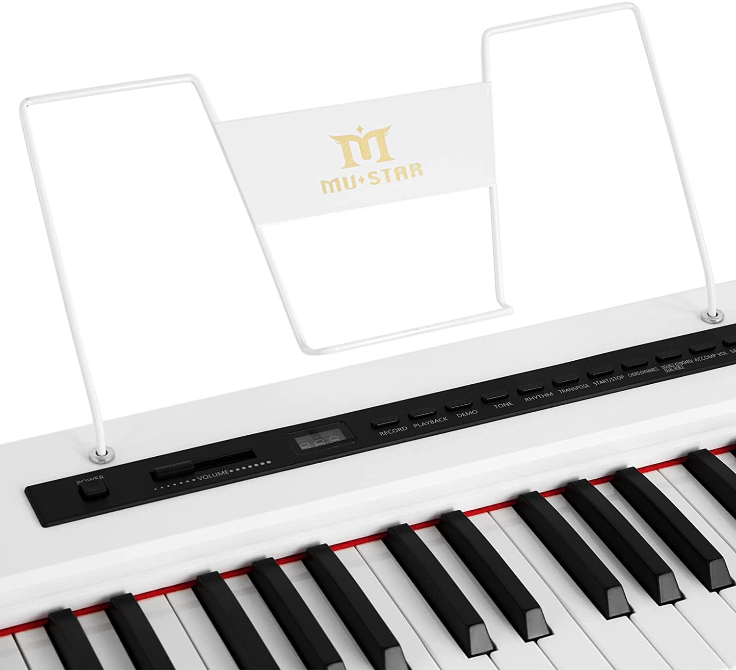 Mustar 88-Key Electronic Piano Semi Weighted Digital Keyboard with Stand, Pedal, Bag (White)