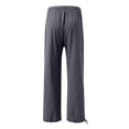 thumbnail image 3 of YIFUNIN Women's Cotton Linen Wide Leg Palazzo Pants with Elastic Waist & Button, Summer Casual Trousers with Side Pockets, Relaxed Beach Wear,Dark Gray 2XL, 3 of 5