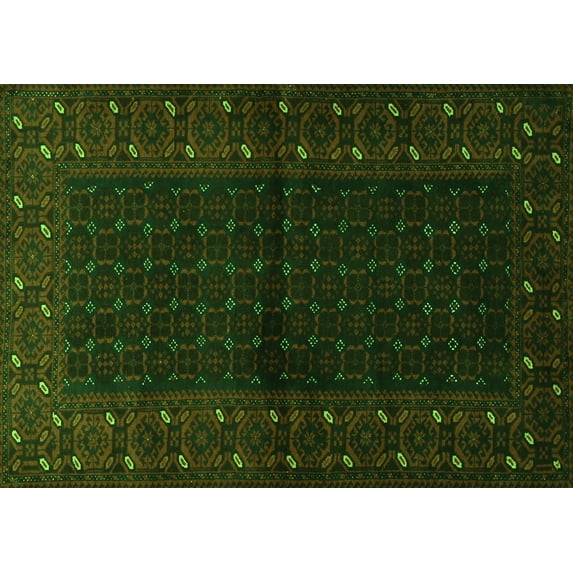 Ahgly Company Indoor Rectangle Persian Green Traditional Area Rugs, 7' x 10'