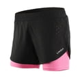 thumbnail image 2 of MUJERES MUJERES 2-EN-1 QUE Corren Pantalones Cortos de Secado Rápido Ejercio de Abrenamiento Acto Activo Pantalones Pantalones Cortos de Trote Con Revestimiento MÁS MÁS, 2 of 7