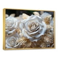 thumbnail image 2 of Designart Roses Oversized framed wall art decor, Roses framed wall Art, Pure Gold Rose Adoration , White Gold framed wall art, 32x16 inches Gold Frame, 2 of 5