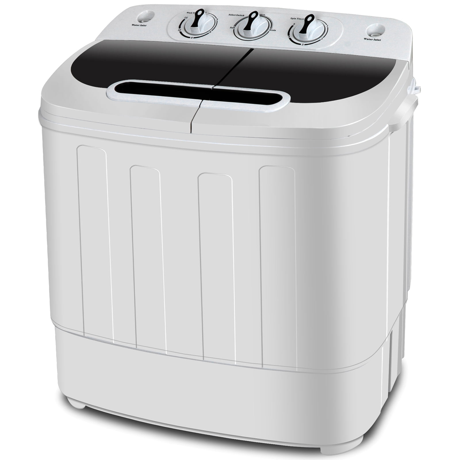 Best Choice Products Portable Mini Twin Tub Compact Washing Machine w/Spin Dry Cycle White/Blue 