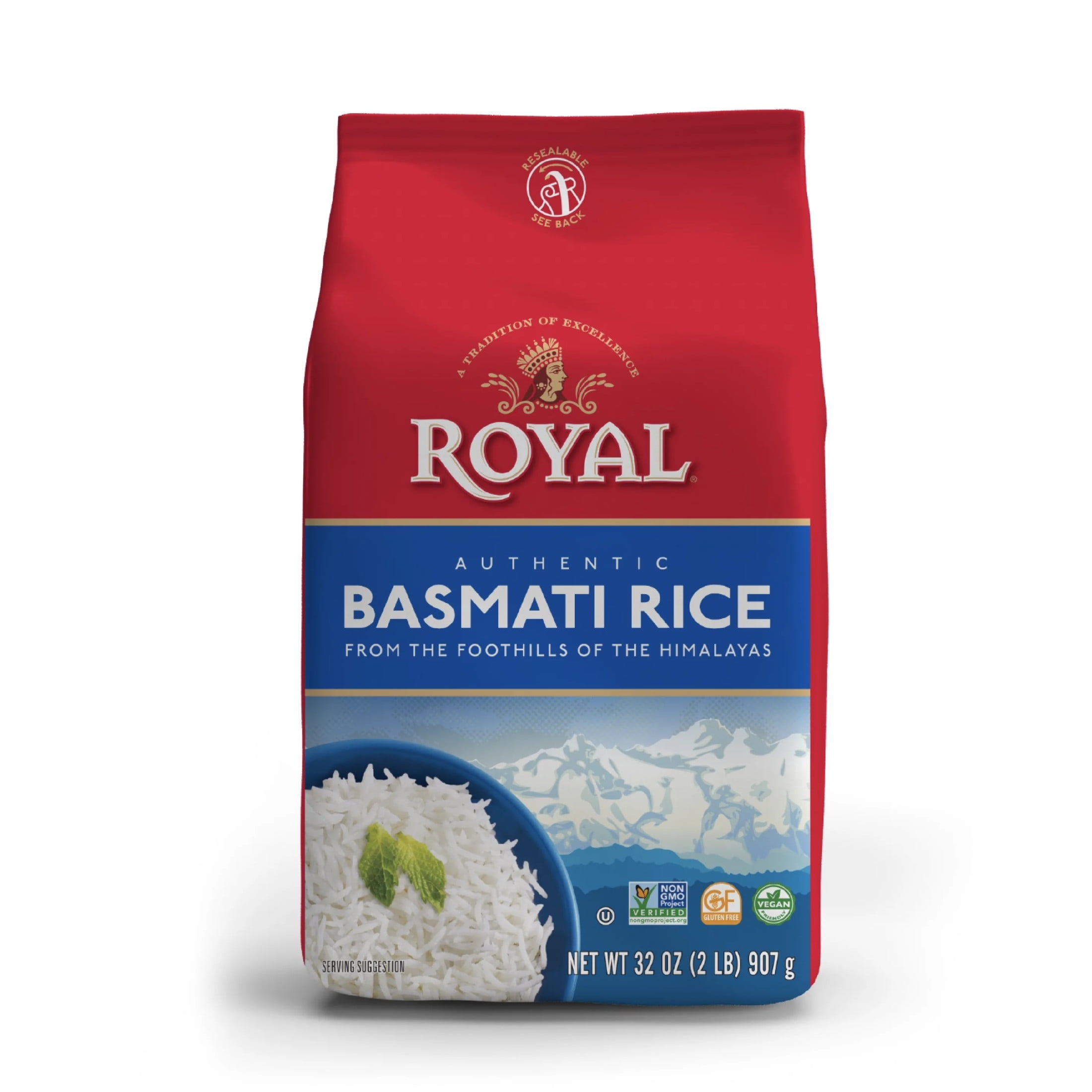 Royal White Basmati Long Grain Rice, Bulk Bag, 2 Lb