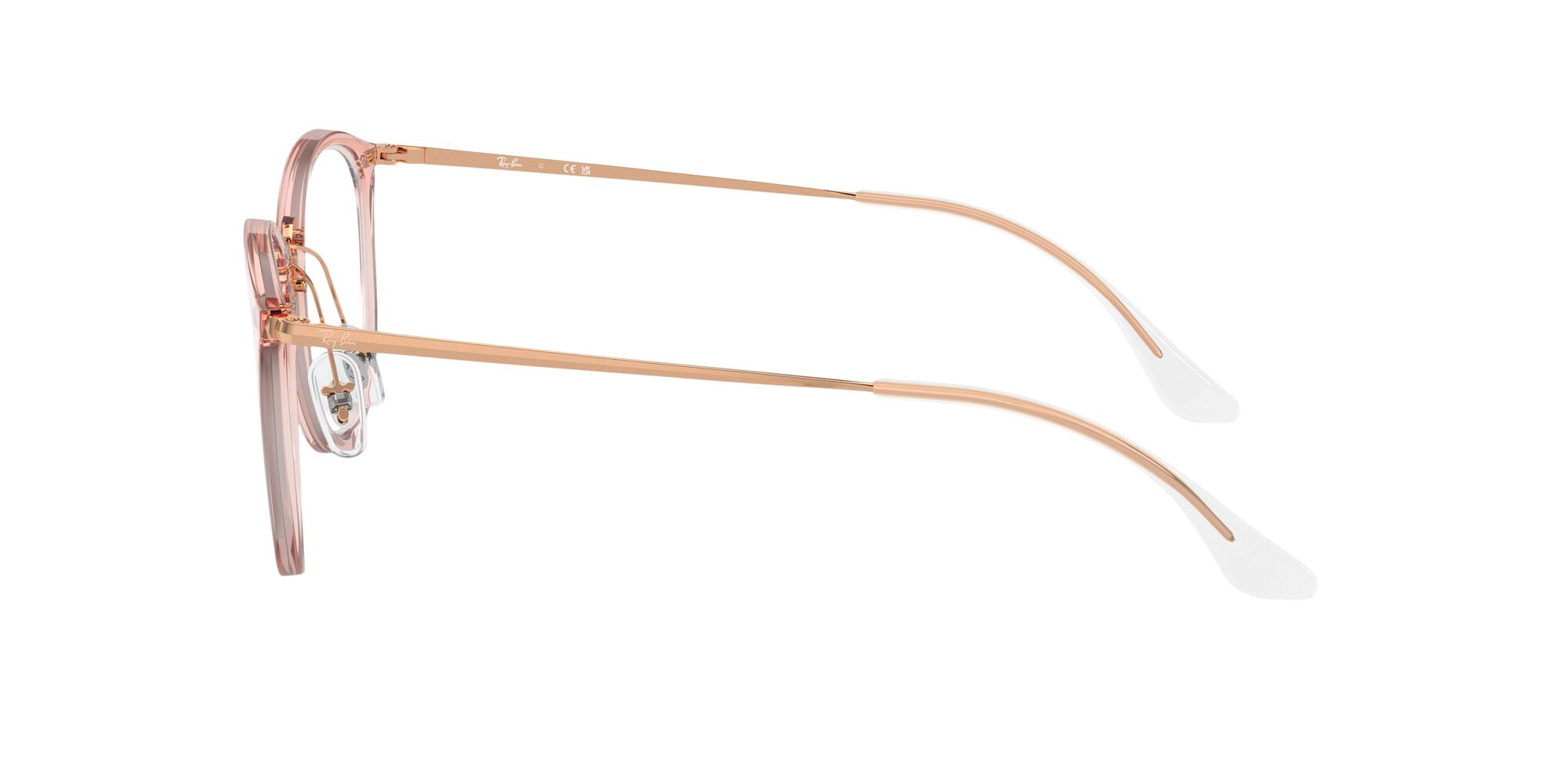 Ray-Ban Prescription Eyeglasses with Case, Transparent Pink with Demo Lens, Size 51
