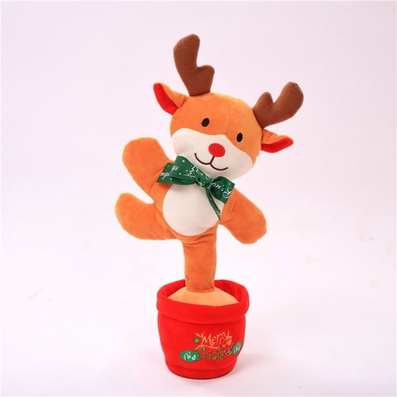 Hot Sale New Year Kids Gifts Christmas Party Singing And Recording To Learn Talking Dancing Doll Plush Toy REINDEER