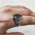 thumbnail image 2 of Mystic Topaz Mans Ring, Natural Mystic Topaz, November Birthstone Topaz, Silver Jewelry, 925 Silver Ring, Birthday Gift, Heavy Mens Ring, Arabic Oxidized Mans Ring, Christmas, Mens Signet Ring, 2 of 7