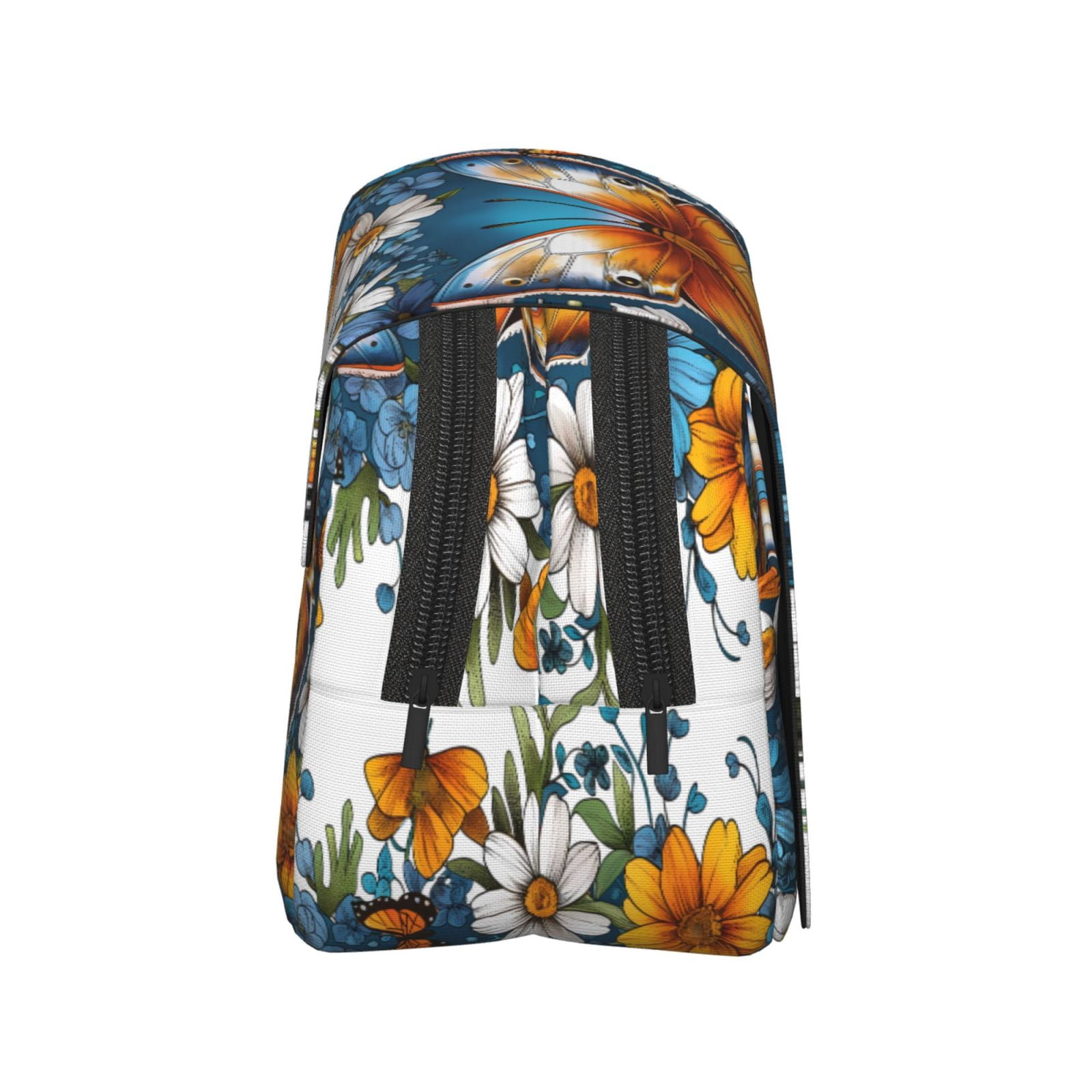 Rateoe Spring Butterfly Flowers Pattern Double Clamshell Pen Case, Storage Organizer with Two Zipper Compartments– Holds Up to 50 Pencils & Pens