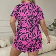 thumbnail image 6 of Tnhcen Plus Size 2 Piece Pajamas Set for Women Crew Neck Shorts Lounge Sets Classic Print Sleepwear Soft Loungewear XL-5XL, 6 of 6