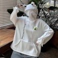 thumbnail image 3 of Winter Warm Fleece Hoodie - Frog Design, Thick and Oversized Sweatshirt Outwear, 3 of 5