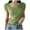 Green, variant on WREESH Women's Ribbed Knit V-Neck Tops Short Sleeve Fashion Solid Colors Black