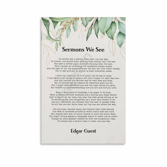 Sermons We See By Edgar Guest Poetry Poster (3) Canvas Painting Posters And Prints Wall Art for Living Room Bedroom Decor