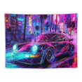 thumbnail image 5 of Nawypu Punk Skull Tapestry Wall Hanging, Japanese Futuristic City Car Poster Decor for Bedroom, Anime Skeleton Cool Astronaut Punk Neon Tapestry for Men Girl Dorm Living Room, 5 of 6