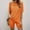 Orange, variant on Women Sets Clothing 2023 Spring and Summer Casual Round Neck Top Tight Shorts Sports Suit