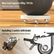 HOLKIE 1 inch Heavy Duty Swivel Caster Wheels,(4 pack)Small Swivel Caster Wheels for Furniture Total Capacity 90lbs (2 with Brakes and 2 Without Brakes)