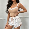 thumbnail image 5 of Bovxnpu Women's Pajamas Set Short Sleeve Crew Neck Top Shorts Pajamas Set Sleepwear Sleepwear, 5 of 6